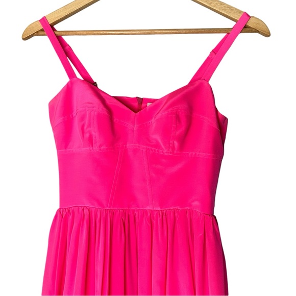Amanda Uprichard Silk Champagne Mini Cocktail Dress in Hot Pink Size Small - Picture 10 of 15